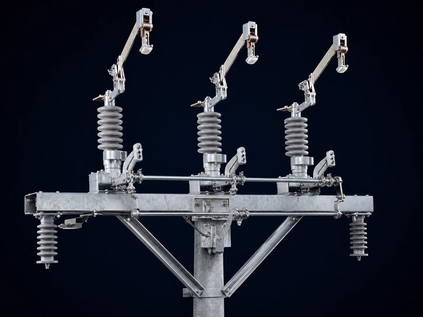 Gang-operated air-break switch